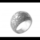 制造商高品质的珠宝925纯银戒指钻石切割拉丝圆顶银戒指