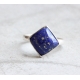 制造天然宝石戒指925纯银高级珠宝六边形蓝色青金石戒指lapis银