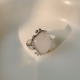 Custom natural gemstone women ring jewelry high quality handmade hammered 925 silver adjustable quartz ring
