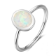 Manufacturer unique design wedding rings women jewelry custom high quality 925 silver white fire opal ring