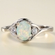 制造商独特的设计结婚戒指妇女珠宝定制高品质的925银白色火蛋白石戒指