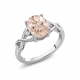 制造商妇女珠宝宝石订婚戒指承诺光环纯银戒指摩根石