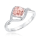 Manufacturer women jewelry gemstone engagement ring promise halo sterling silver rings morganite