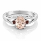 制造商妇女珠宝宝石订婚戒指承诺光环纯银戒指摩根石
