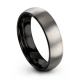 制造商结婚6mm带戒指时尚珠宝简洁的设计高抛光镜质朴灰色黑色钨戒指