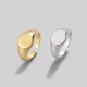 批发高级珠宝实心金戒指高品质镜面抛光效果定制18k金印章戒指可调节