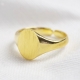 Wholesale fine jewelry real solid gold rings high quality mirror polished effect custom 18k gold signet ring adjustable