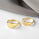 制造商真正的纯金高级珠宝定制优质镜面抛光空白拉丝顶部18k金印章戒指