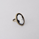 Manufacturer twist finger ring real 18k gold plated oval shape signet engraved resin embossment cameo ring