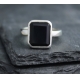 制造商高品质的手指戒指定制扭转椭圆形天然黑色缟玛瑙宝石925纯银戒指