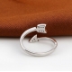 Manufacture adjustable finger ring women jewelry cubic zirconia delicate arrow 925 sterling silver resizable rings