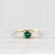 Manufacture gemstone jewelry fashion women ring real 14k 18k gold plated 3A cubic zirconia green rings