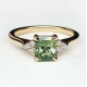 制造宝石珠宝时尚女性戒指真正的14k 18k镀金3A立方氧化锆绿色戒指